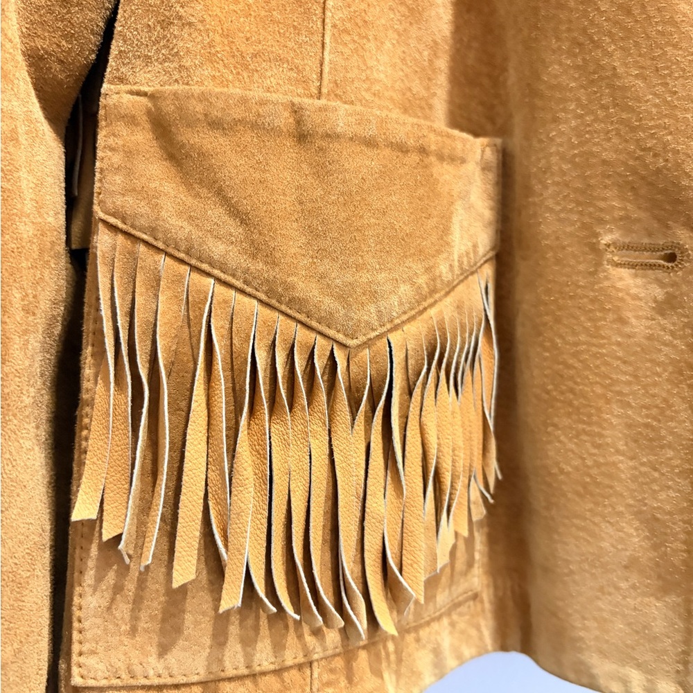 Vintage Ralph Lauren Dry Goods Supply Fringe Suede Western Jacket - Picture 4 of 11